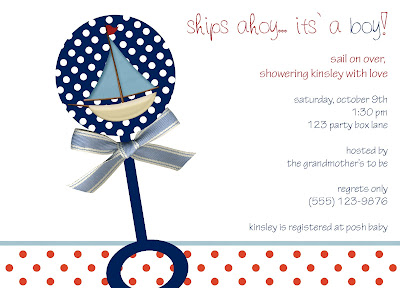 nautical baby shower invites