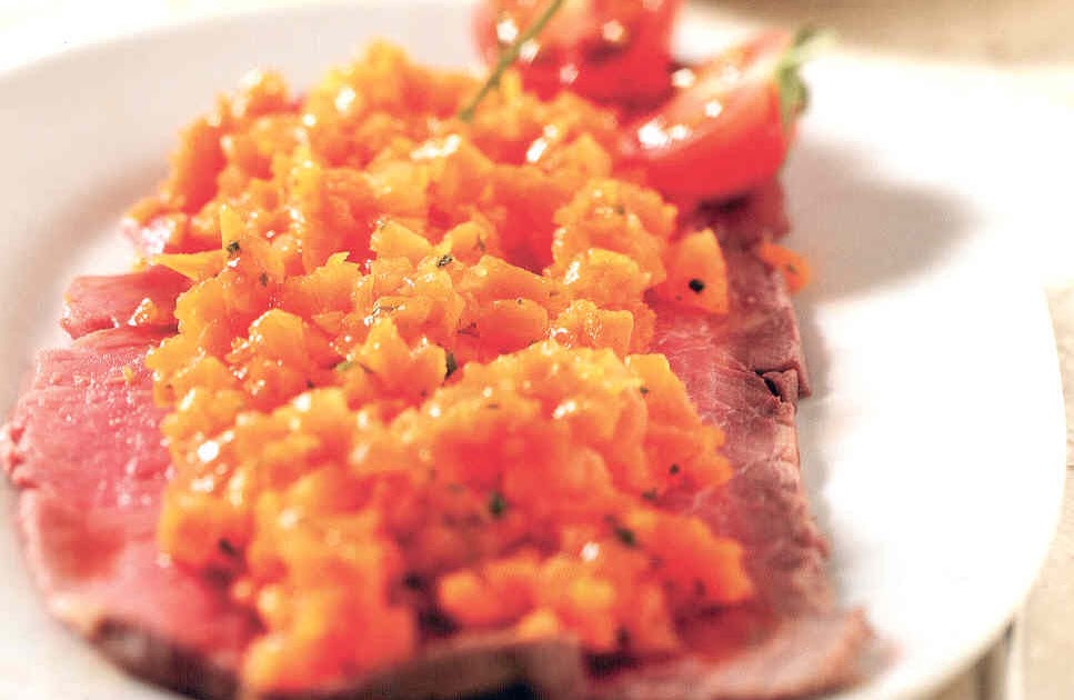 "iceRice" Roast beef con carote alla salsa Worcester