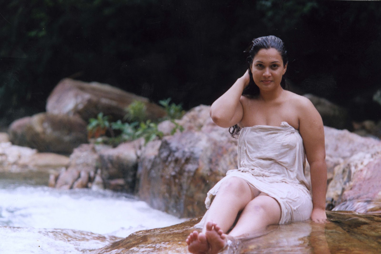 Indian girl bath scene