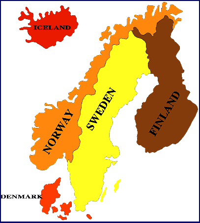 Map Scandinavian Countries