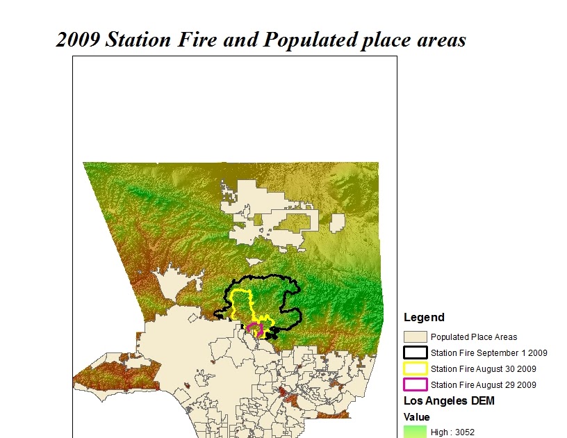 Geographic Information systems 2009 Los Angeles County Station Fire in