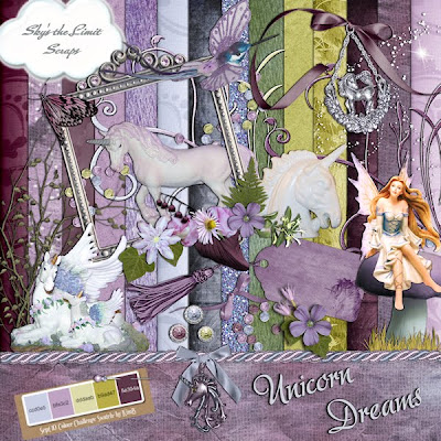 Scrapbook freebie "Unicorn Dreams" by skysthelimitscraps