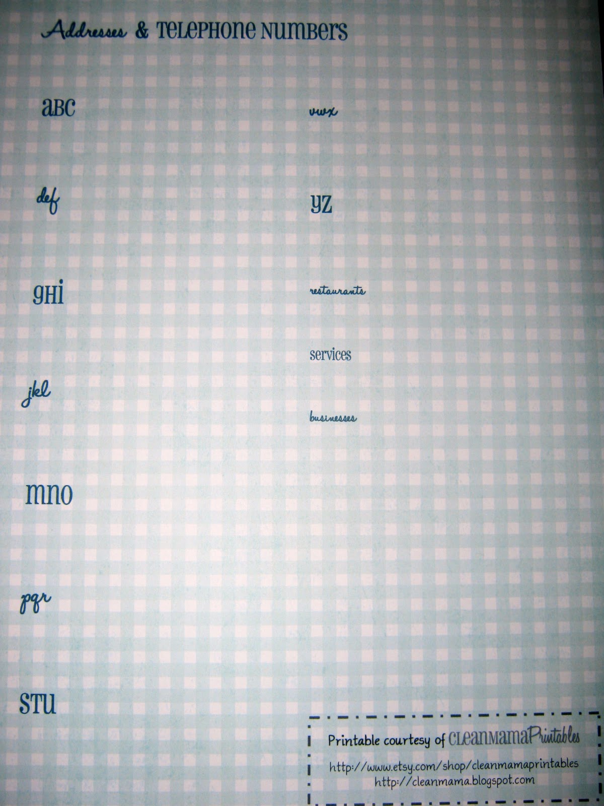 Organize Address and Phone NumbersThe Idea Room Organization Tips with