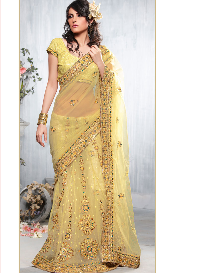 lemon saree