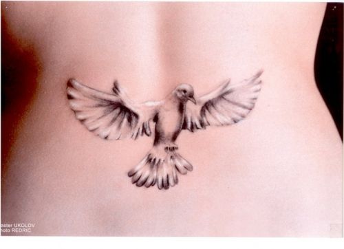 3D dove tattoo.