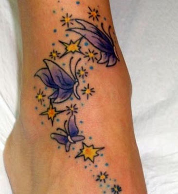 Butterfly tattoo designlook good on my feet, wrists, hands, etc.,