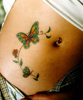 People choose a variety of things for their stomach tattoos and you tend to have a  . For women, sometimes a small design on each side of their lower stomach.