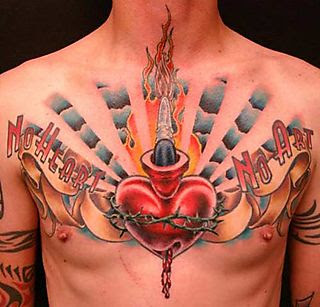 Heart Tattoo Designs On Chest Men