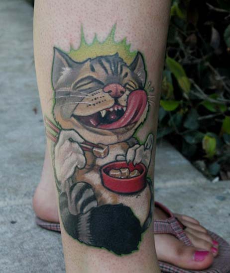 Funny Cat Tattoo Designs