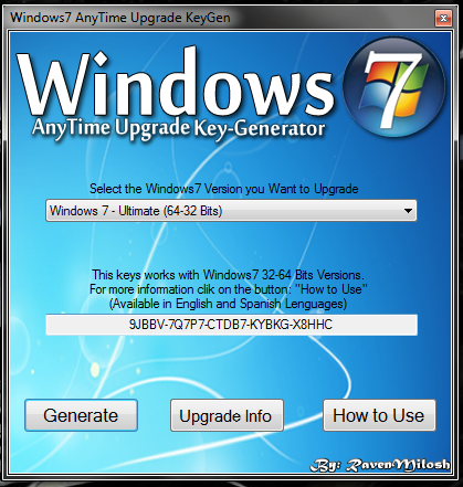 upgrade windows 7 key