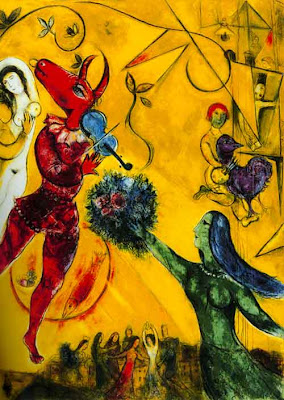 Bon, ce n'est pas un âne mais un bovidé, mais ça me semble correspondre à l'esprit... Je suis sûr que Chagall a peint Le Songe au plafond de l'Opéra, mais je n'en ai pas l'image