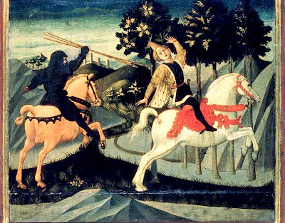 La mort d'Absalon, un tableau du peintre florentin Pesellino, contemporain de la publication de la partition