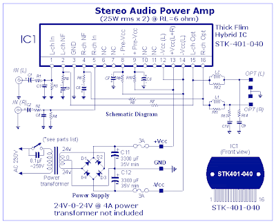 Power AMPLIFIERS STK401-040 circuit
