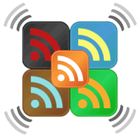 Ícones coloridos de RSS
