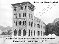 Estación del Ferrocarril Vasco Navarro, Estella - Lizarra en construción, año 1926, vía verde ferrocarrilvasco navarro,Casa Rural Navarra Urbasa Urederra, Parque Natural Urbasa Andía y Lókiz, casa rural navarra, casas rurales en navarra, Navarra Naturalmente Información Turística, Turismo Rural Navarra, Sierra de urbasa, Sierra de Lókiz, Asociación Turística Astule Urbasa, Turismo Rural Naturalmente en Navarra. Casa Rural Navarra, Selva del Irati, Nacedero Río Urederra. Rutas y excursiones Naturalmente en Navarra. Casa Rural Navarra Urbasa Urederra Agroturismo y Turismo Rural, Pirineos de Navarra, Rutas y excursiones por Urbasa y Lókiz, Estella Lizarra Ciudad Medieval, Colegiata Roncesvalles, Robledal de Orgi, Castillo de Olite, Cuevas de Urdax y Zugarramurdi, Belagua, Reserva Natural demarra, Laguna de Pitillas, Laguna de las Cañas en Viana, Iglesia de Eunate, Estella Lizarra Ciudad Medieval, Monasterio de Irache, Monasterio de Iranzu, Monasterio de la Oliva, Monasterio de Leyre, Foz de Lumbier, Foz de Arbayun, Bardenas Reales de Navarra, Senda Viva en Arguedas, San Miguel de Aralar, Pamplona y San Fermín, Puente la Reina, Uxue, Castillo de Javier, Camino Santiago en Navarra, Vía Verde Vasco Navarro, Vía Verde Plazaola, Vía Verde Tarazonica,Pirineos de Navarra, Parque Natural Bértiz, Parque Natural Bardenas Reales, Parque Natural Aralar, Parque Natural Entzía, Parque Natural Izki, Senderismo en Navarra, BTT en Navarra