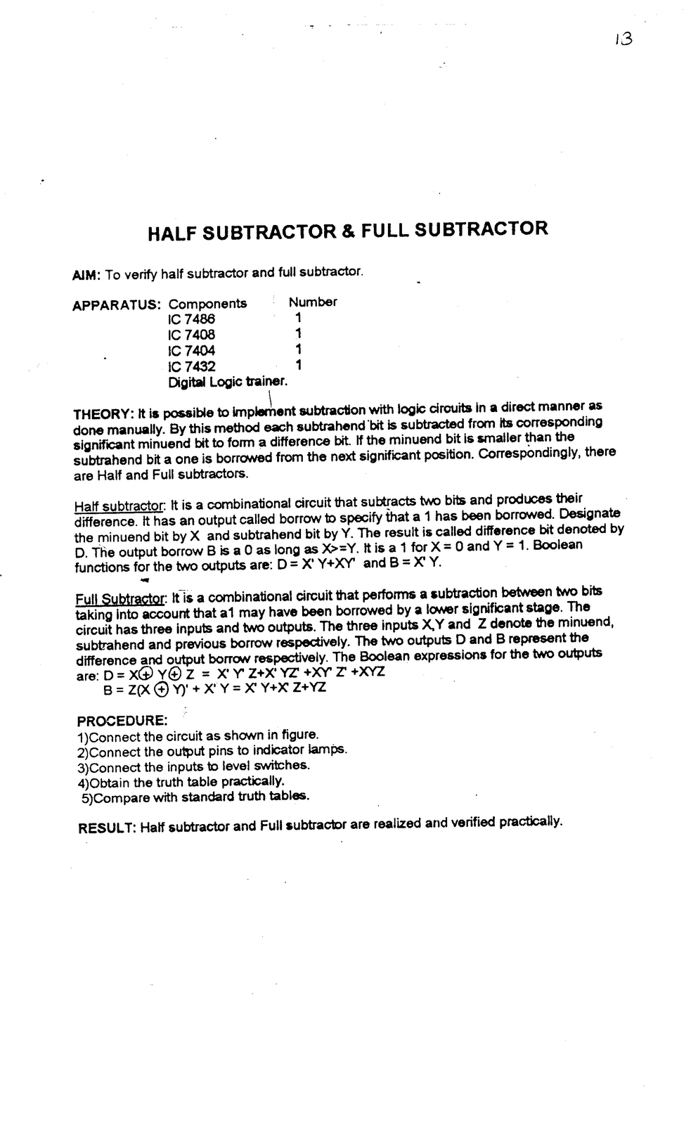 srkr ece materials half subtractor n full subtractor ece full form