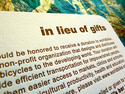 In Lieu Of Gifts