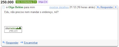 email da leitora Olga Belém, enviado às 21h12min