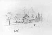 winter farm for the virtual sketch date copyright jennifer rose phillip