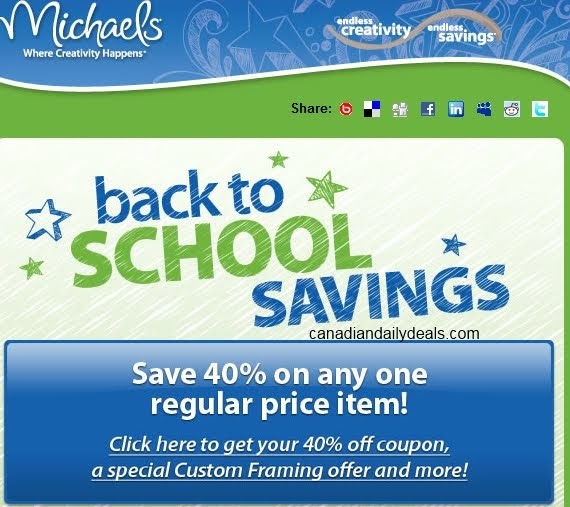 Canadian Daily Deals Michaels 40 off One Regular Priced Item Coupon