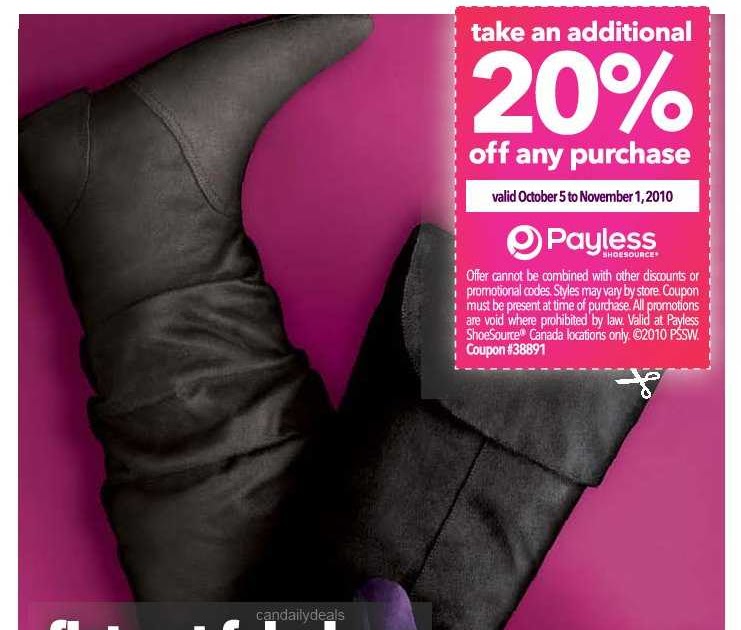 Canadian Daily Deals: Payless Shoes Canada: Take 20% Off Printable Coupon (Valid Oct 5- Nov 1)