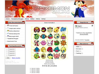 Templates Blogger Pokemon | template para blogger pokemon online Templates Blogger Pokemon | template para blogger pokemon online
