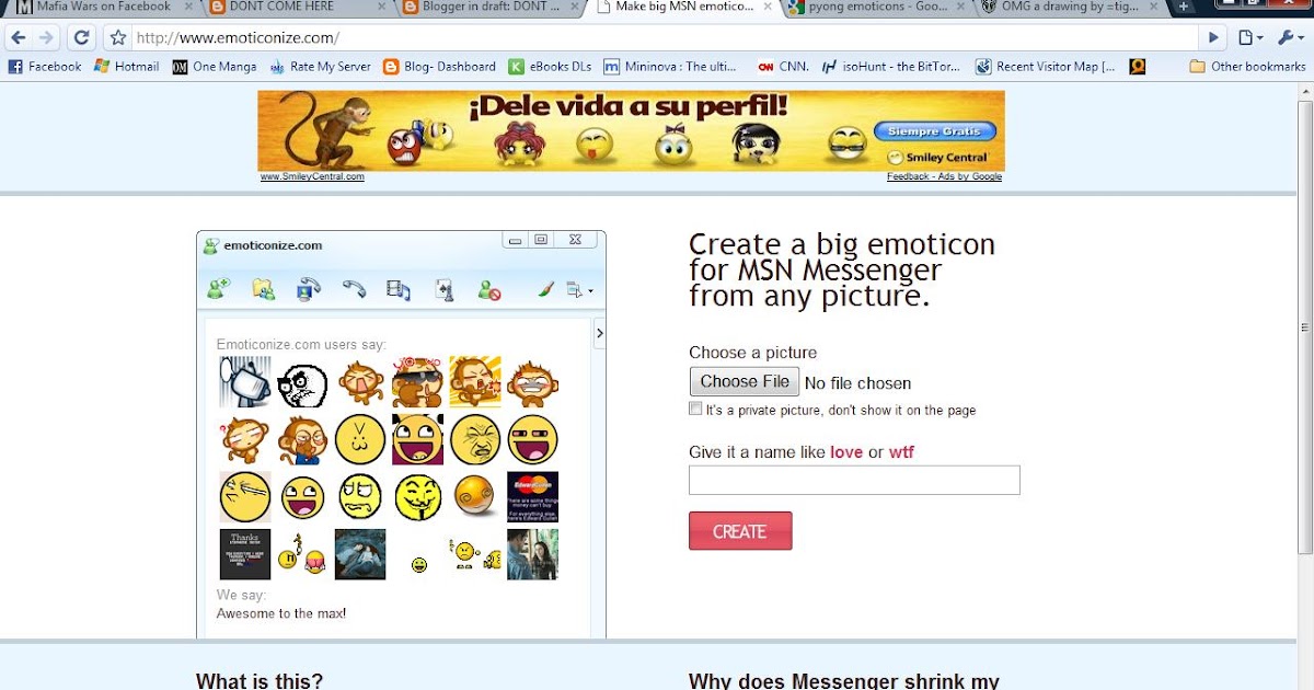 Emoticons for MSN Creation and Galleries DONT COME HERE
