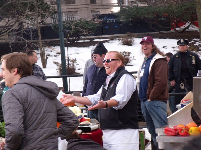 Iron Chef Mario Batali was also in attendance, whipping up some food