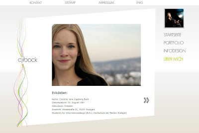 Screenshot der Seite von Carline Bock