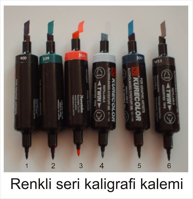 kaligrafi kalemi renkli seri 10.tl+kdv