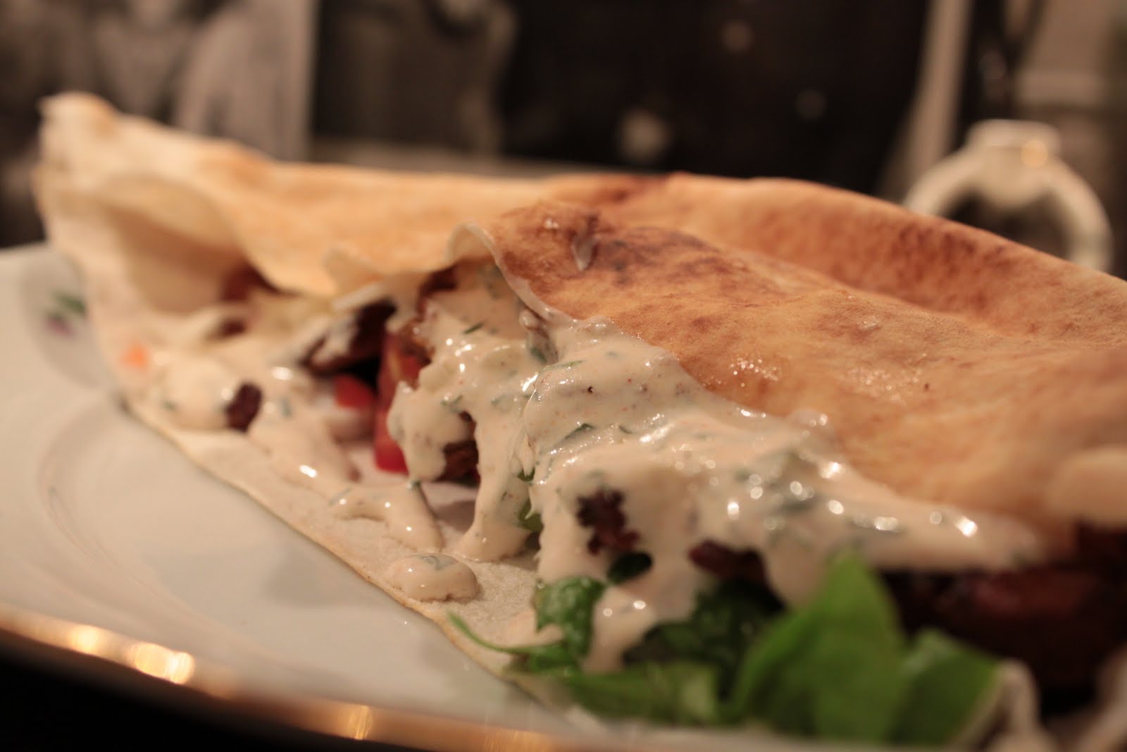 Vegan Miss It's the Bee's Knees, Daddy! Vegan Gyro Sandwich with