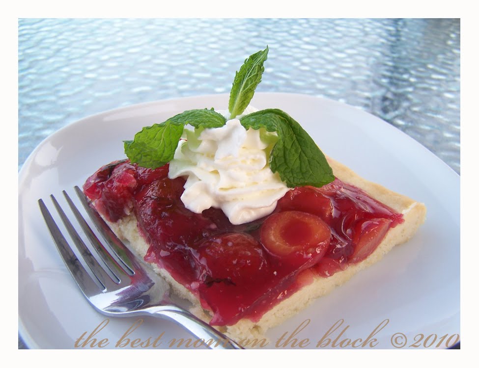 The Best Mom on the Block Cherry and Fresh Mint Tart with Rustic