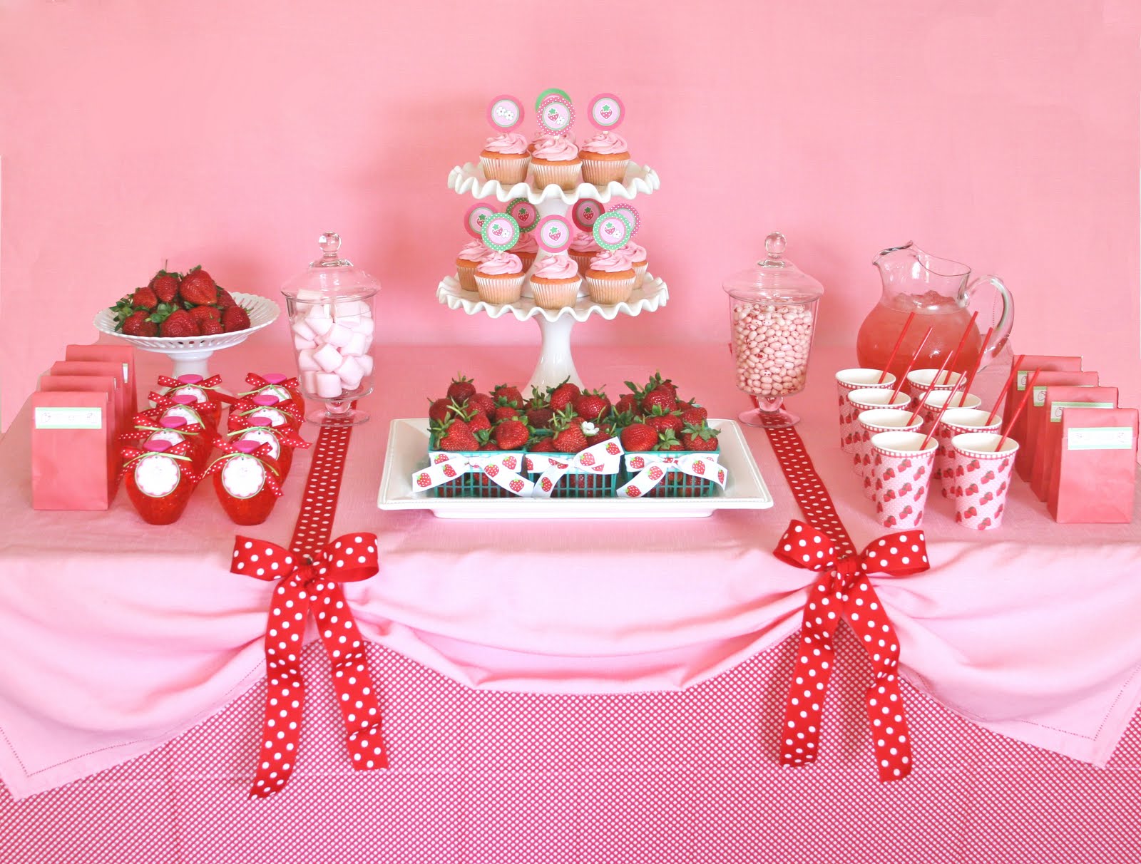 STRAWBERRY BIRTHDAY Table CENTERPIECE Berry Sweet to Be 3 Fruit Birthday  Decorations Pink Strawberry Decor Strawberry Bday Party Theme 