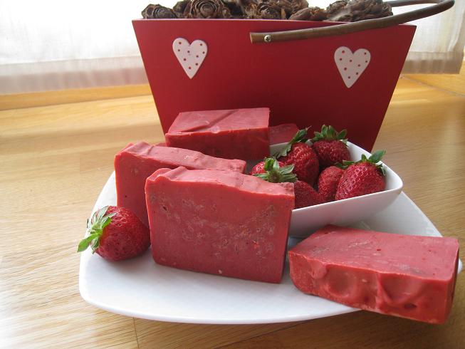 jabon artesanal de fresa