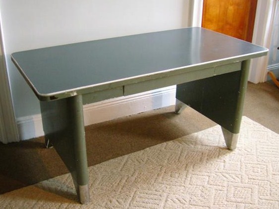 Greenpoint Vintage Industrial Steel Library Table Desk 375