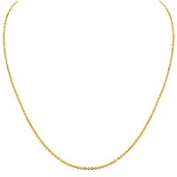 14k Yellow Gold 1.5mm Italian Rolo Chain Necklace, 18