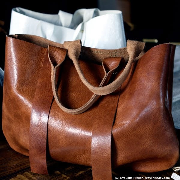 raw leather tote