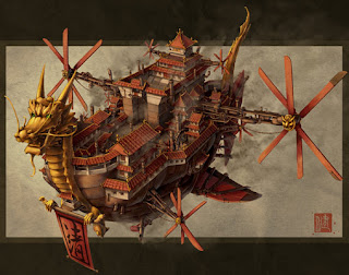 Steampunk airship by James Ng