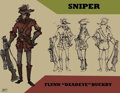 Sniper - steampunk character concept by JPowersDesign