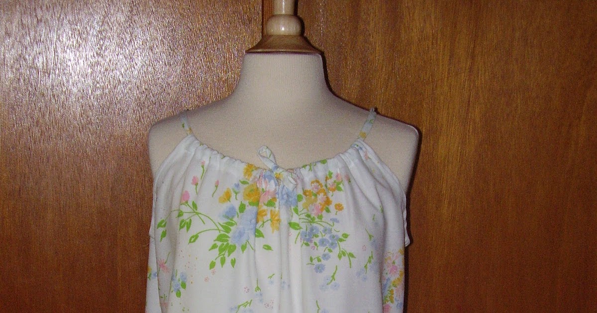 Sewing and Growing Easy Sew Ladies Pillowcase Nightgown from a Vintage