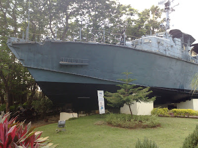 ex-INS Prabal, a missile boat decommissioned  by the Indian Navy. Now naval monument at Essel World.
