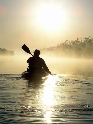 paddling on river