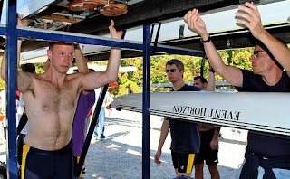 hairy hunk with his rowing buddies
