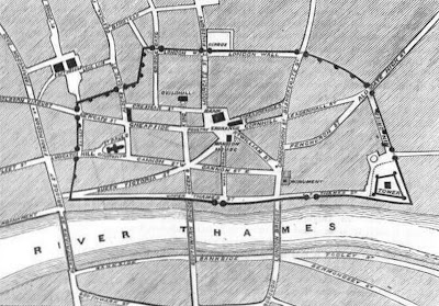 PART OF LONDON,SHOWING THE ANCIENT WALL