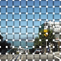 織物風に変換した画像