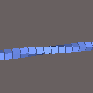 JOGLで描画した少しずつ回転させた複数の立方体