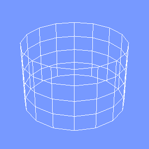 groovyとJOGLで描画したワイヤーフレームの円柱