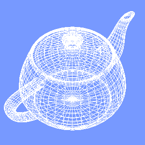 groovyとJOGLで描画したワイヤーフレームのティーポット