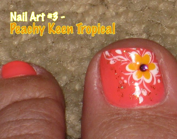 nail art #4 - peachy keen tropical