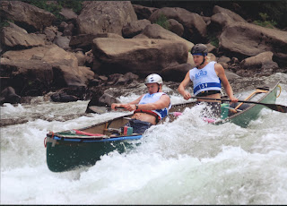 Zack & Zane racing at an ACA Whitewater Downriver National Championship